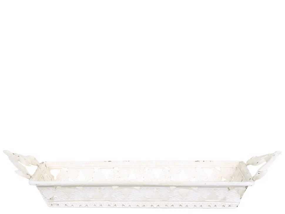Chic Antique Tablett mit Griff und Dekor