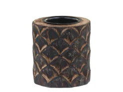 Chic Antique Teelichthalter Mangoholz mit Muster