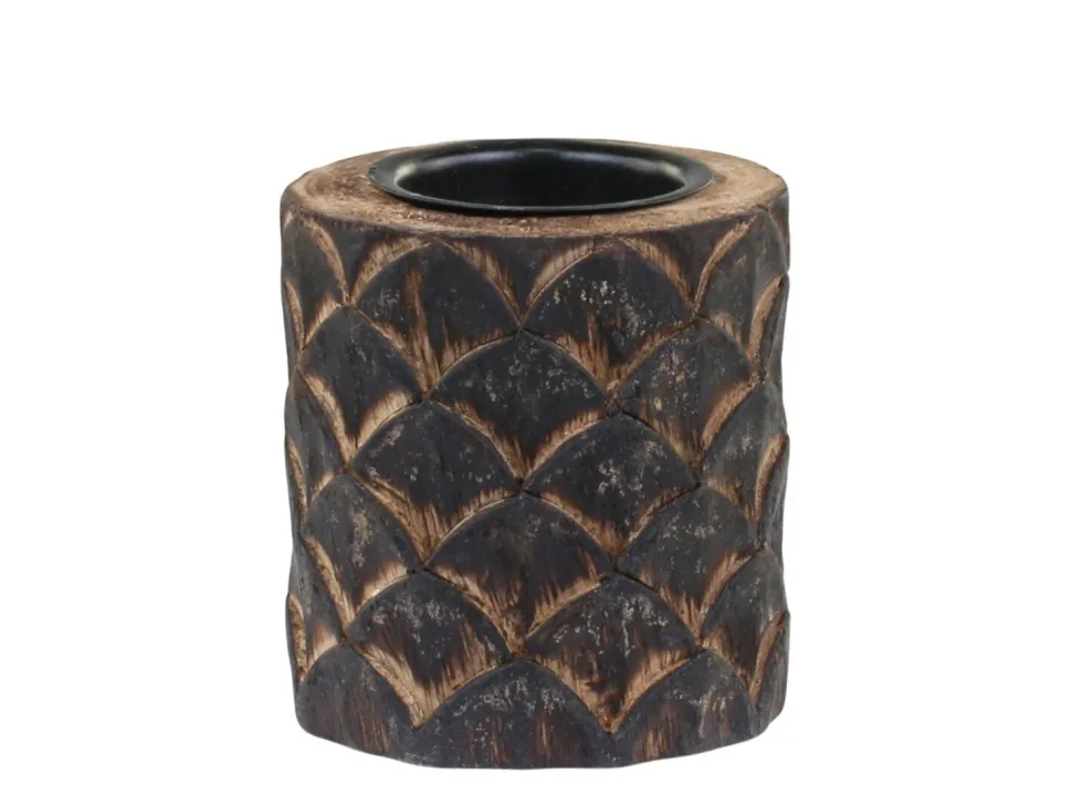 Chic Antique Teelichthalter Mangoholz mit Muster