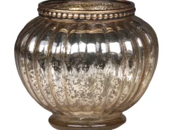 Chic Antique Teelichthalter mit Perlenrand glänzend