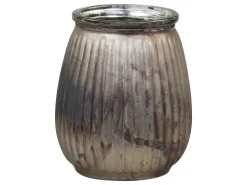 Chic Antique Teelichthalter mit Rillen aus Glas