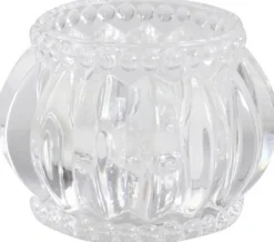 Chic Antique Teelichthalter mit Nuten und Perlenkante