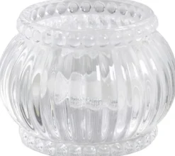 Chic Antique Teelichthalter mit Nuten und Perlenkante