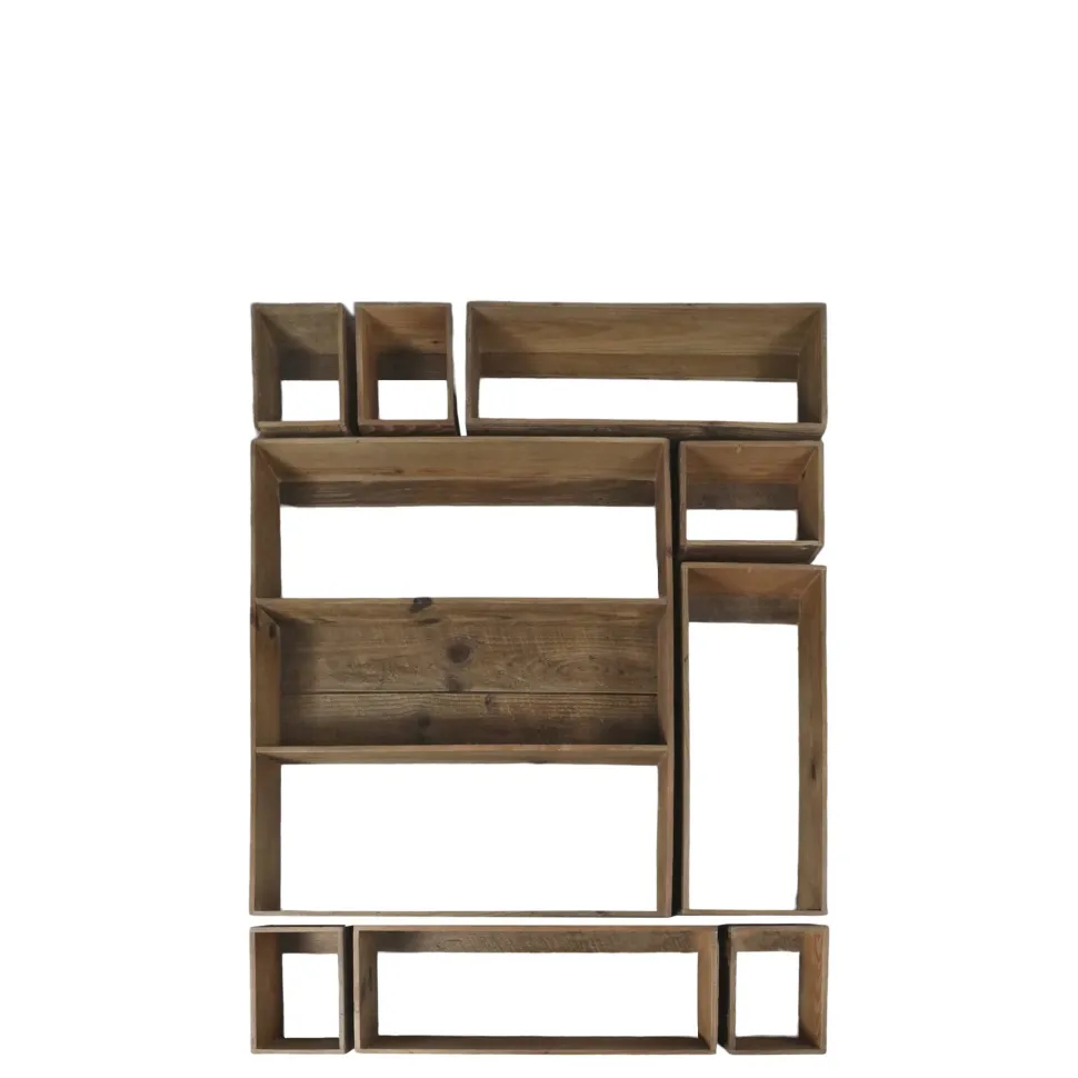 Chic Antique 9-teiliges Regal-Set aus Kiefernholz