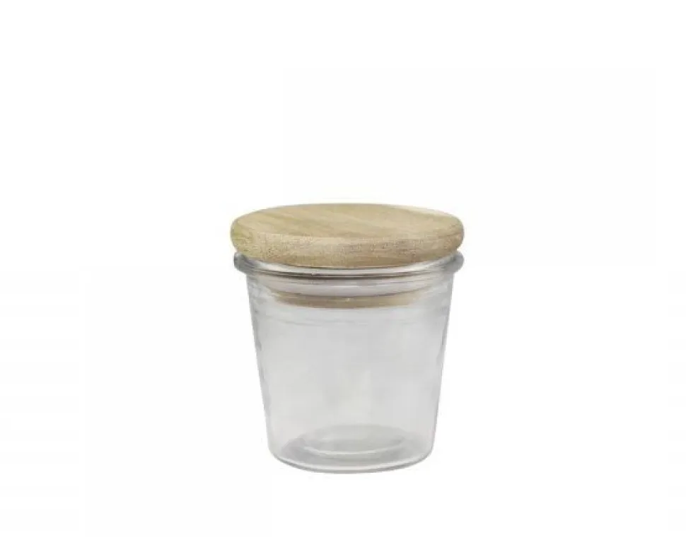 Chic Antique Vallet Aufbewahrungsglas mit Holzdeckel