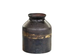 Chic Antique Vase aus Eisen, schwarz