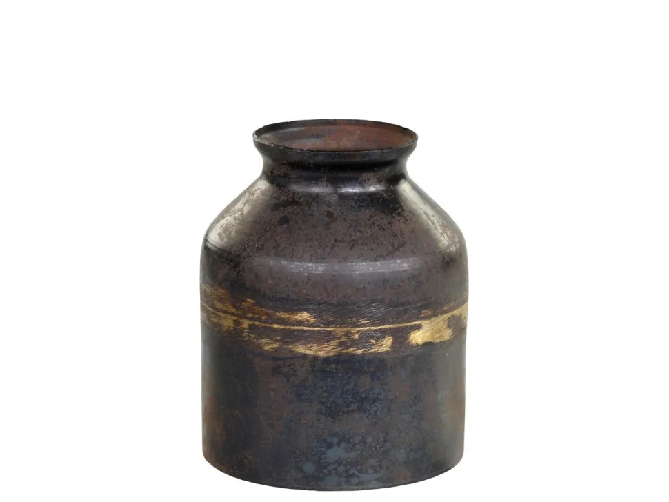 Chic Antique Vase aus Eisen, schwarz