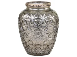 Chic Antique Vase mit Perlenkante und Schliff