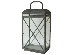 Chic Antique Vintage Laterne mit Eisenkreuz