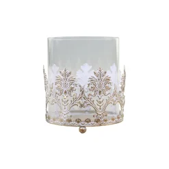 Chic Antique Vire Hurricane mit Golddekor