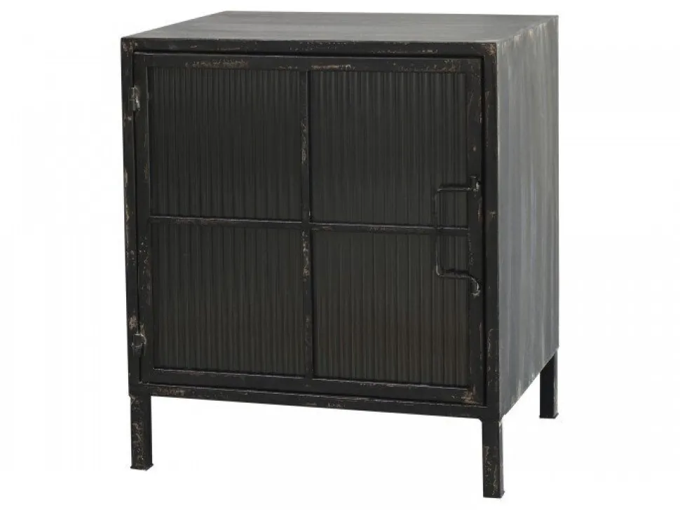 Chic Antique Vitrinenschrank mit gerillten Glastüren