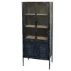 Chic Antique Vitrinenschrank mit Glastüren im Industrial Look