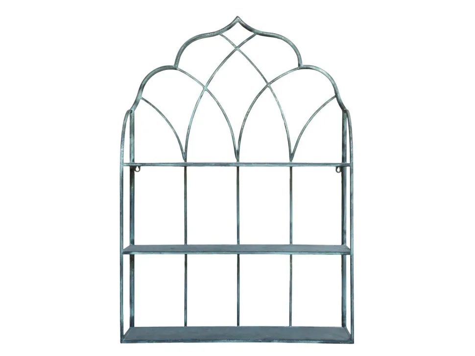 Chic Antique Wandregal aus Eisen mit 3 Ablagen