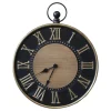 Chic Antique Wanduhr antik schwarz, messingfarben
