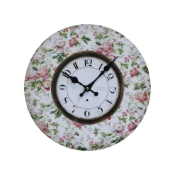 Chic Antique Wanduhr Flower Power