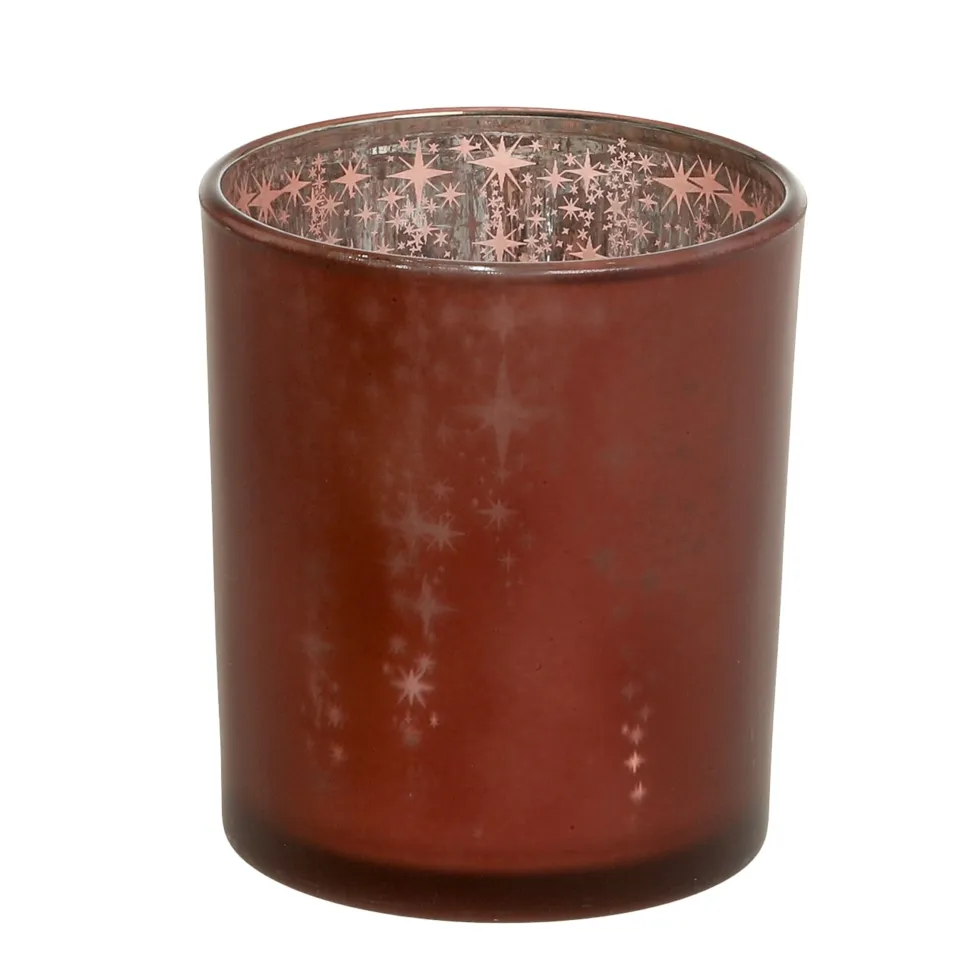 Chic Antique Weihnachtlicher Roter Teelichthalter mit Muster