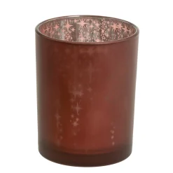 Chic Antique Weihnachtlicher Roter Teelichthalter mit Muster