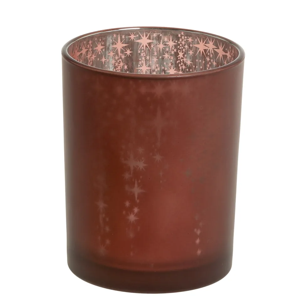 Chic Antique Weihnachtlicher Roter Teelichthalter mit Muster