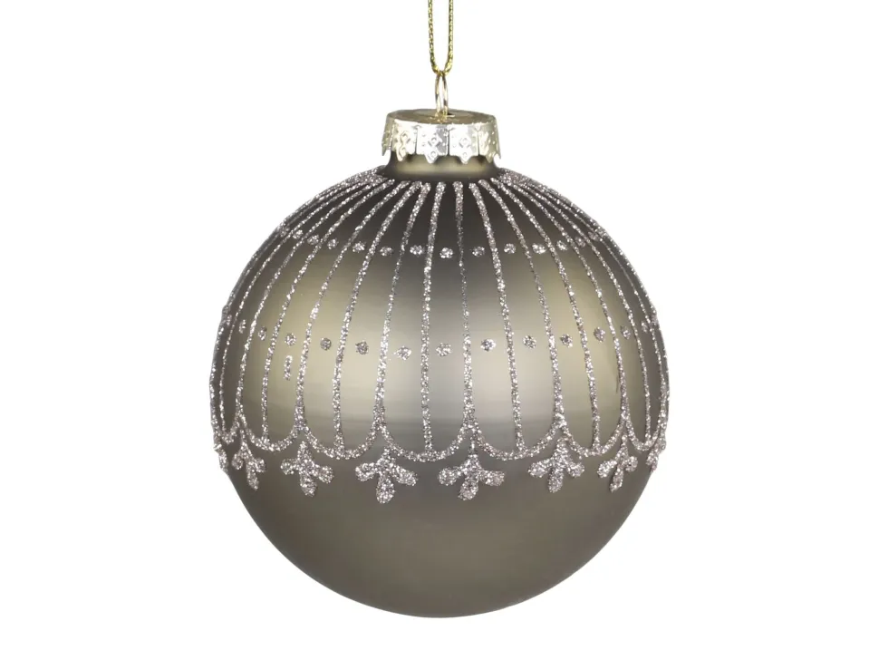 Chic Antique Weihnachtskugel mit Glitzer Streifenmuster
