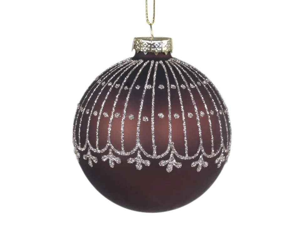 Chic Antique Weihnachtskugel mit Glitzer Streifenmuster