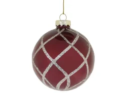 Chic Antique Weihnachtskugel mit Glitzer, rot