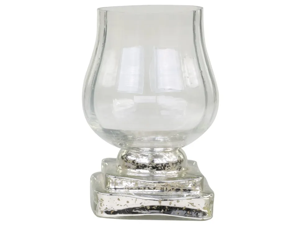 Chic Antique Windlicht auf silbernem Fuss
