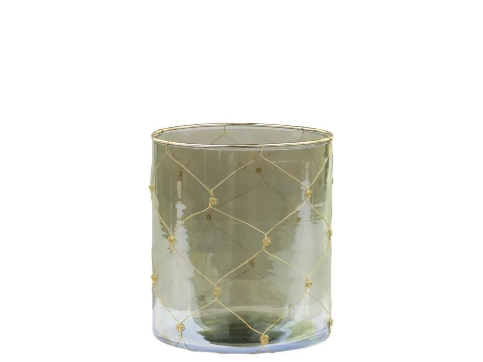 Chic Antique Windlicht mit Eisen Dekor