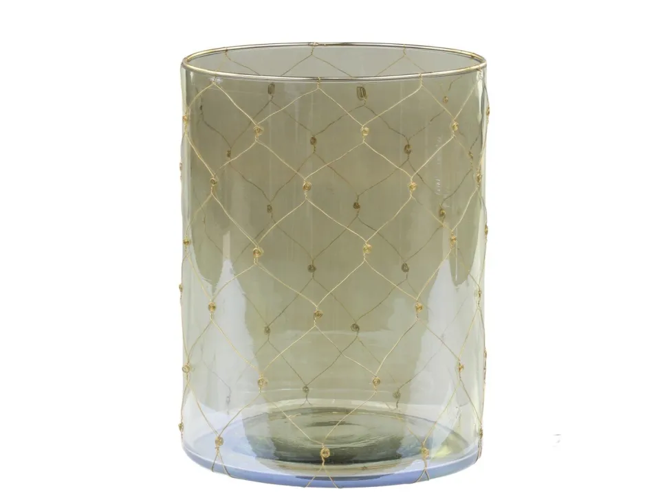 Chic Antique Windlicht mit Eisen Dekor