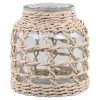 Chic Antique Windlicht mit geflochtenem Schilf
