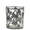 Chic Antique Windlicht mit Henkel und Lilienmuster