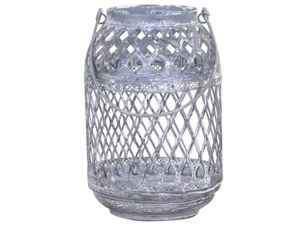Chic Antique Zink Laterne mit Muster