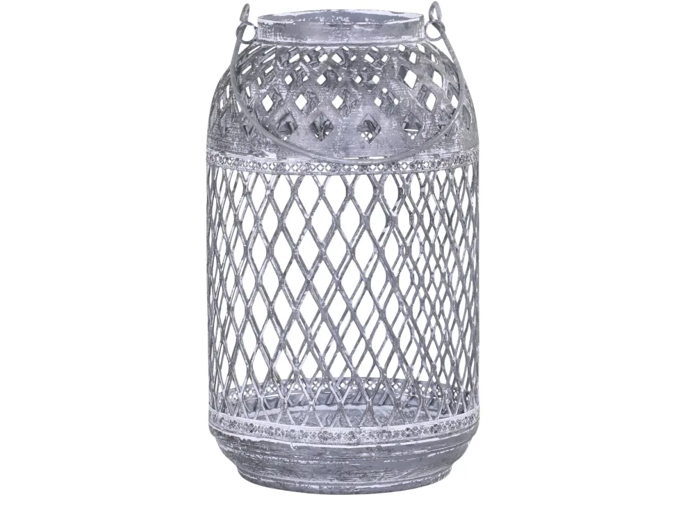 Chic Antique Zink Laterne mit Muster