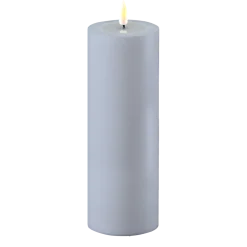 Deluxe Homeart LED Real Flame Outdoor Stumpenkerze staubig blau
