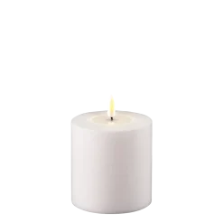Deluxe Homeart LED Real Flame Outdoor Stumpenkerze weiß