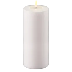 Deluxe Homeart LED Real Flame Outdoor Stumpenkerze weiß