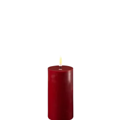Deluxe Homeart LED Stumpenkerze Real Flame bordeaux