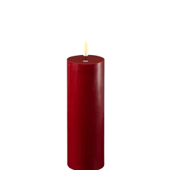 Deluxe Homeart LED Stumpenkerze Real Flame bordeaux