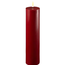 Deluxe Homeart LED Stumpenkerze Real Flame bordeaux