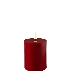 Deluxe Homeart LED Stumpenkerze Real Flame bordeaux