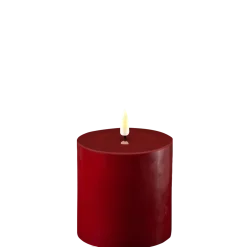 Deluxe Homeart LED Stumpenkerze Real Flame bordeaux