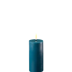 Deluxe Homeart LED Stumpenkerze Real Flame petroleum