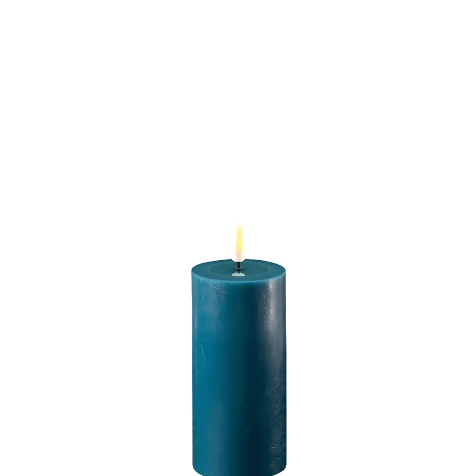 Deluxe Homeart LED Stumpenkerze Real Flame petroleum