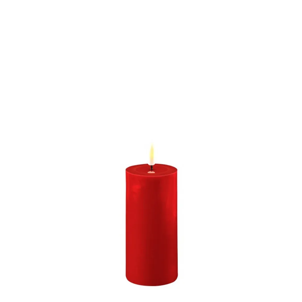 Deluxe Homeart LED Stumpenkerze Real Flame rot