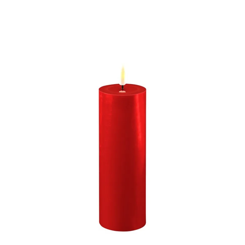 Deluxe Homeart LED Stumpenkerze Real Flame rot