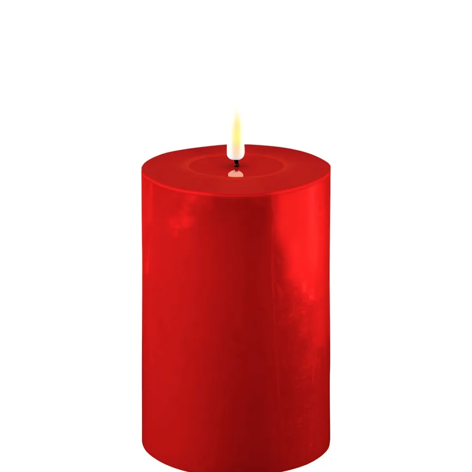Deluxe Homeart LED Stumpenkerze Real Flame rot