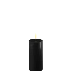 Deluxe Homeart LED Stumpenkerze Real Flame schwarz