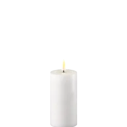 Deluxe Homeart LED Stumpenkerze Real Flame weiß