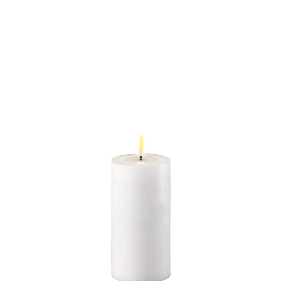 Deluxe Homeart LED Stumpenkerze Real Flame weiß