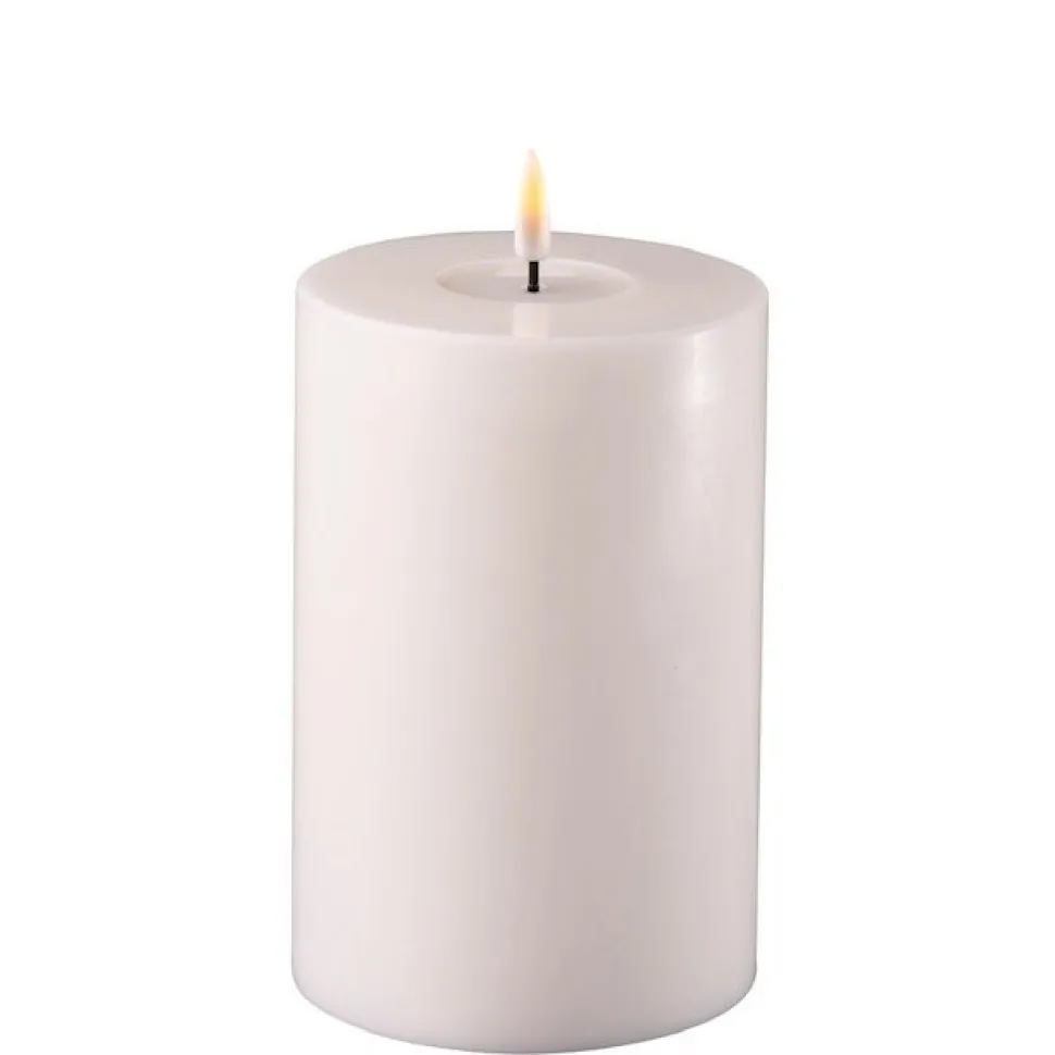 Deluxe Homeart LED Stumpenkerze Real Flame weiß