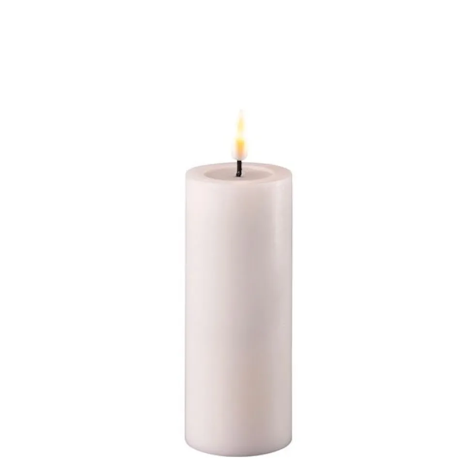 Deluxe Homeart LED Stumpenkerze Real Flame weiß